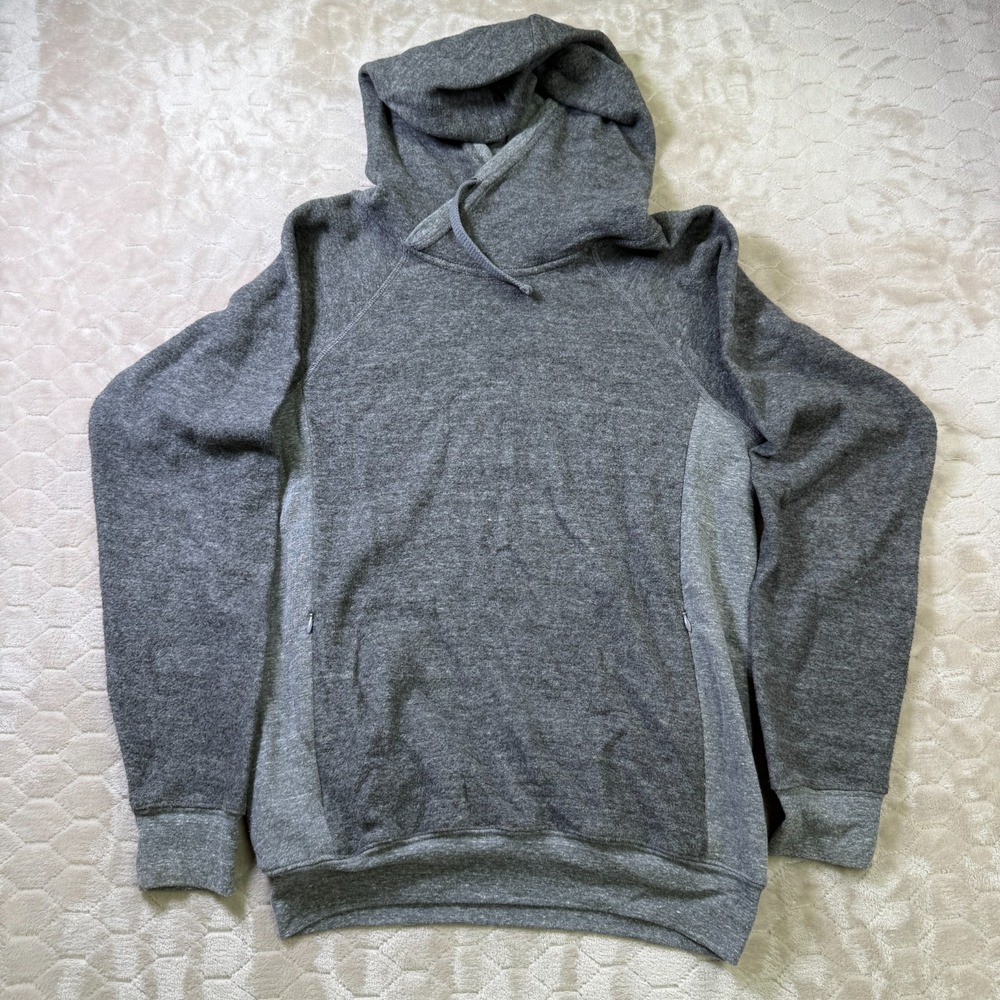 Alo Yoga Mens Fleece Active Hoodie Gray Pullover Small USA Made RN 87370